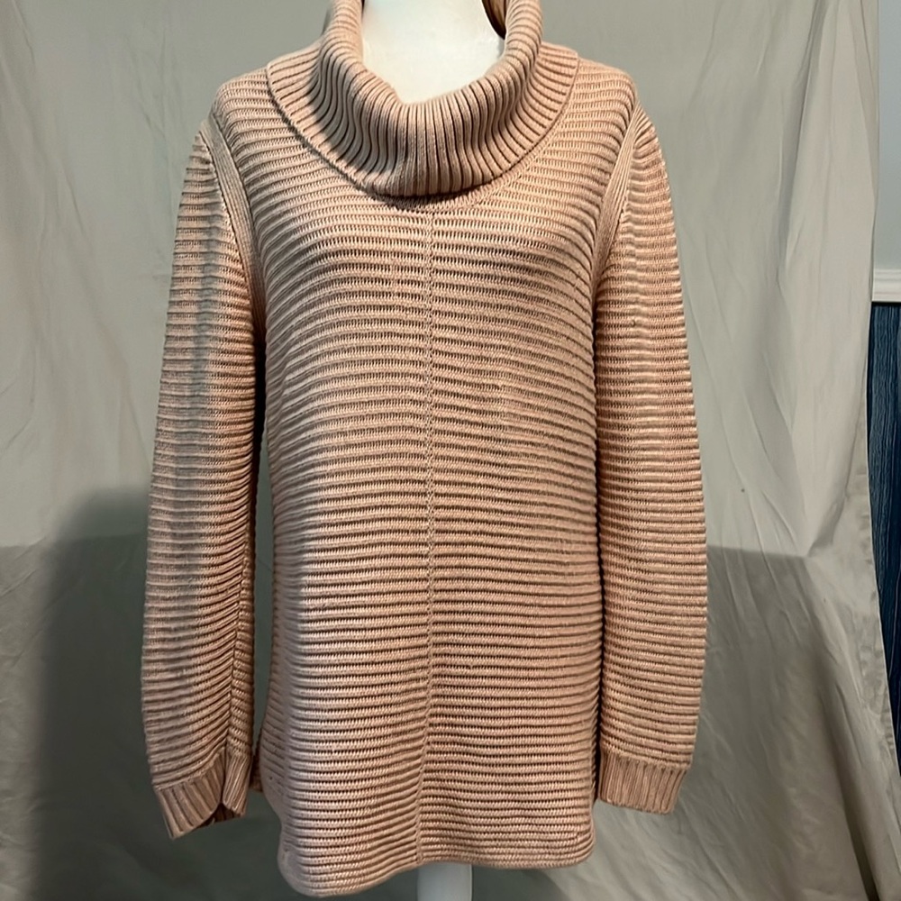 Calvin Klein women’s SzL cowl neck pink sweater Excellent used condition